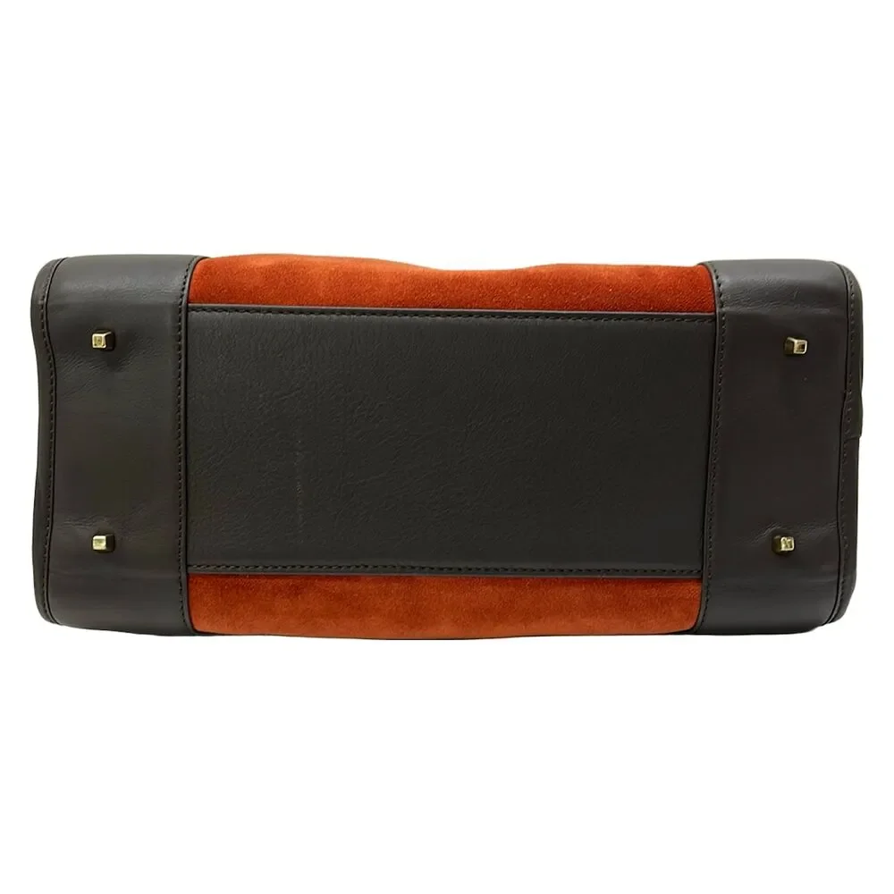 Loewe Amazona Handbag Brown Dark Brown Suede Leather